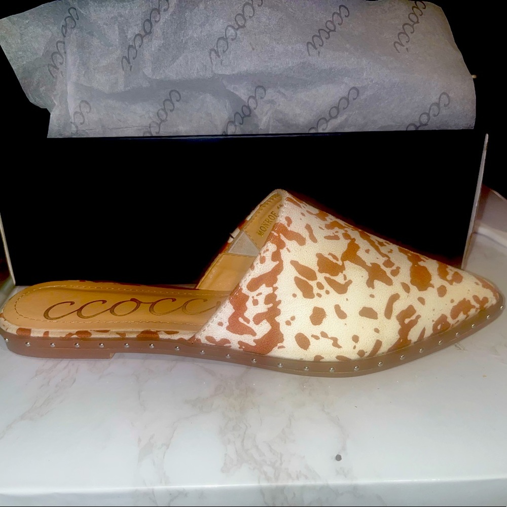Cow Print slide on Shoes